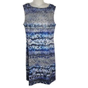 Isle by Melis Kozan Womens Poseidon Scuba Dress Large Sleeveless Animal Print